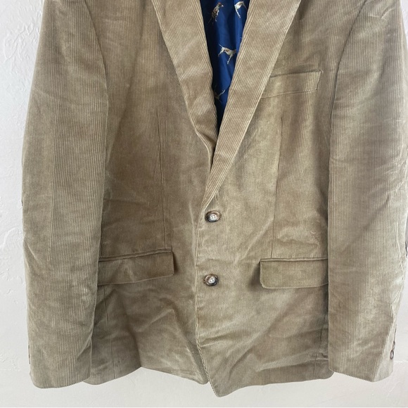 Chaps Brown Tan Corduroy Blazer Sport Coat Patch Elbow Size 40R - Picture 6 of 11